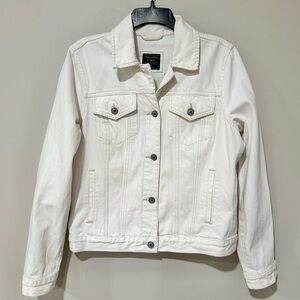 Abercrombie & Fitch White Denim Jacket Size M Classic Y2K Minimalist Capsule